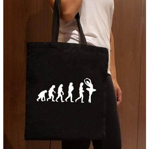 Born To Dance Letters Ladies Canvas Shopper Bag Dancing Ballet Print Female Shopping Bag Reusable Beach Shopper Grocery Bag 2021