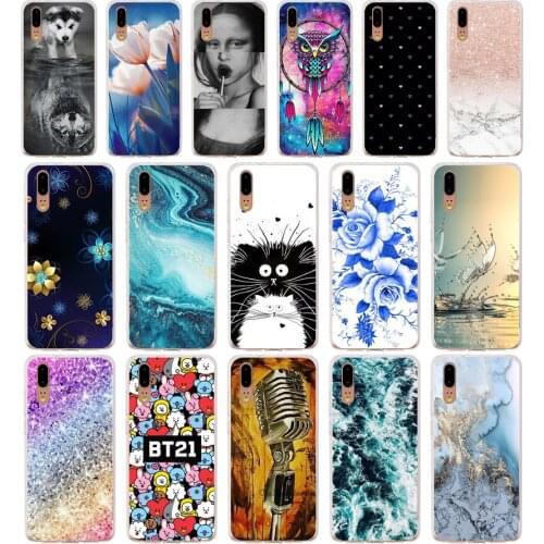 O Huawei P20 Case 5.8inch Huawei P20 Soft Rubber TPU Silicone Back Phone Case For Huawei P20 Cover Bag Cases