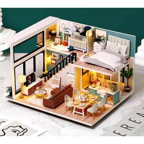 Diy Dollhouse Kit Comfortable Life Doll House Miniatures Furniture Lol Accessories Manual Assembly Model Craft For Kids Adults