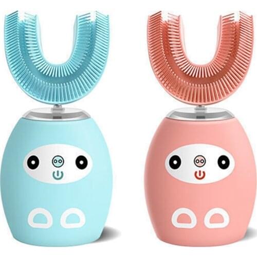 U-Shaped Electric Toothbrush Recharge Automatic Ultrasonic Toothbrush Kids Cartoon Pattern Toothbrush