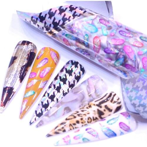 Nail Foils Stickers For Manicure Decorations Flowers Leaf Designs Decals Wraps Sliders Nail Art Transfer Foils