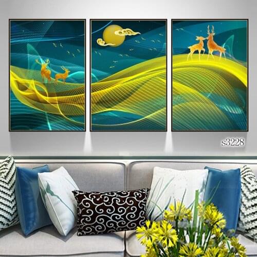 Modern Oil Painting Print on Canvas 3pcs Color Abstract Modular Canvas Printing Wall Art Picture Canvas Painting for Home Decor