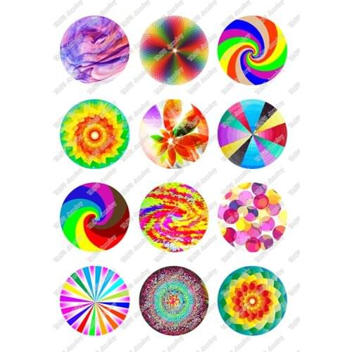 24pcs/lot Round Glass Cabochon 12mm 10mm 14mm 16mm 18mm 20mm 25mm Colorful Pattern DIY Jewelry Making Findings T118