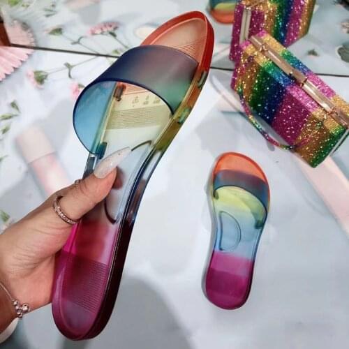 Summer Beach Slippers Fashion Jelly Shoes Open Toe Flat Sandals Outdoor Casual Womens Shoes Plus Size