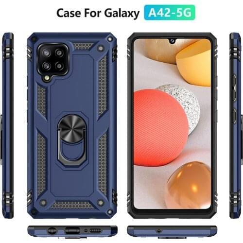 Magnetic Metal Finger Ring Stand Holder Case For Samsung Galaxy A42 5G S20 FE M51 M31s M30s M31 M21 M01 Shockproof Back Cover