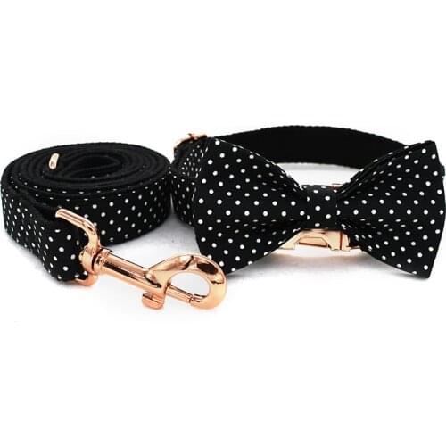 Custom metal buckle free engrave name ID dog collar for small medium large dog labrador dog collar with bow tie pet leash straps