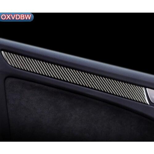 Car Interior Carbon Fiber Door panel sticker Trim Cover trim panel car Sticker For Audi A4 B8 2009-2016 Accessories Car Styling
