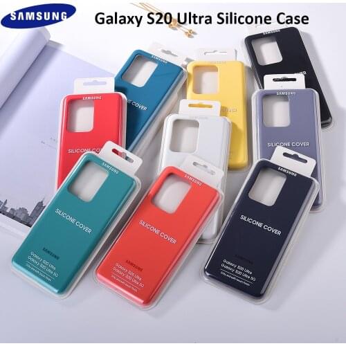 Original Samsung Liquid Silicone Case 4-Frames Soft-Touch Silky Finish Protective Cover For Galaxy S20/S20 Ultra/S20+ Plus