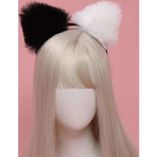 Animal Anime Faux Fur Fox Wolf Bear Cat Dog Ears Headband with Bells Halloween Lolita Headpiece Cosplay Anime Accessories