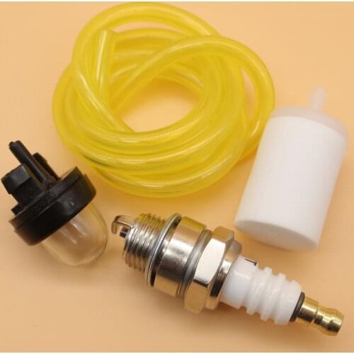 Primer Bulb Fuel Hose Line Filter Spark Plug Kit For Husqvarna Craftsman Mcculloch Chainsaw Brushcutter Trimmer Strimmer Blower