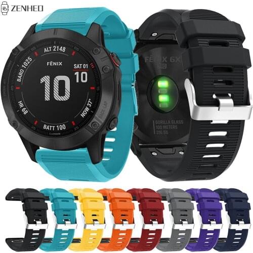 26mm Quick Release Strap For Garmin Fenix 6X Silicone Wristband For Garmin Fenix 5X/3/5X Plus/3 HR Smart Watch Band