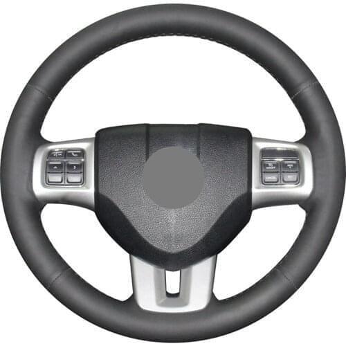 Hand-stitched Black Artificial Leather Car Steering Wheel Cover for Dodge Challenger Charger Avenger Durango Journey Grand Carav