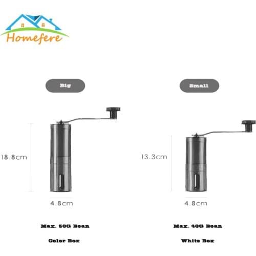 Silver Coffee Grinder Stainless Steel Hand Manual Handmade Coffee Bean Burr Grinders Mill Kitchen Tool Grinders