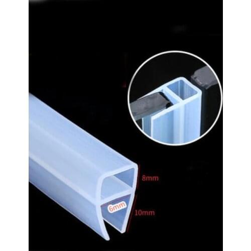 2 meters U shape silicone shower screen door glazing rubber seal strip for 6mm glass