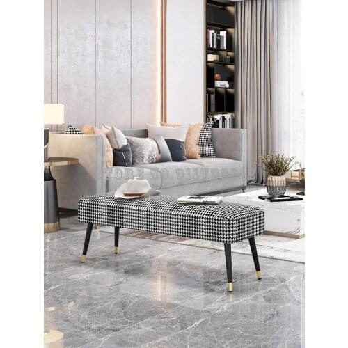 Light luxury bench leather stool shoe replacement stool rectangular Nordic sofa bed end stool clothing store dining table stool