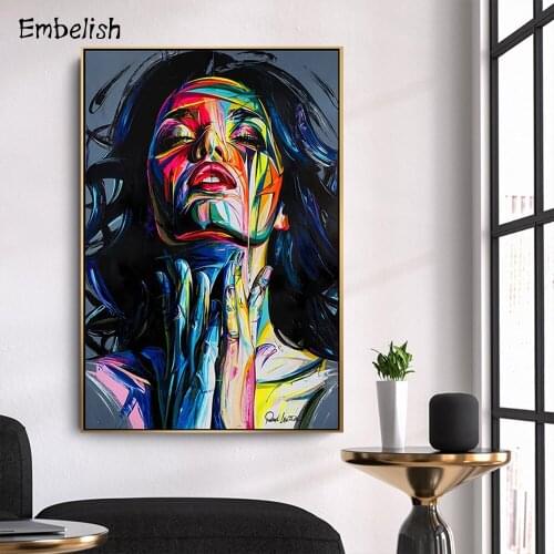 Embelish 1 Pieces Francoise Nielly Colorful Face Hot HD Canvas Paintings For Living Room Modern Home Decor Wall Art Pictures