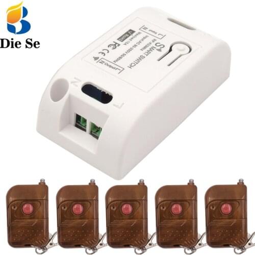 433Mhz Universal Wireless Remote Control LED Switch AC220V 1CH RF Relay Receiver and transmitter for Light Bulb and door opener