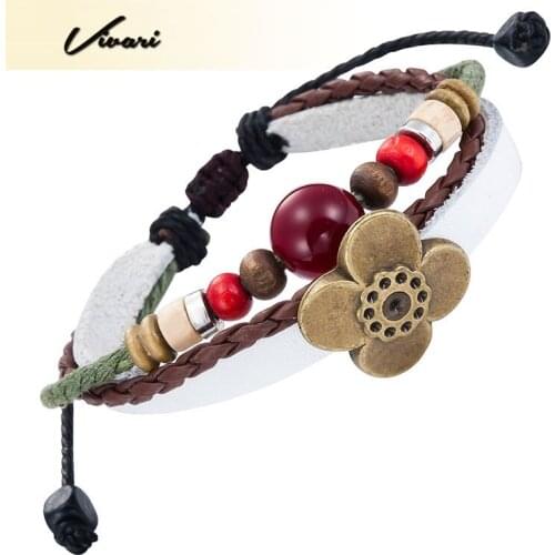 Vivari 2017 Classic Women Bangle Zinc Alloy Flower Shape Unisex fashion Men Bracelet Purple Ball Accessories Air Mail