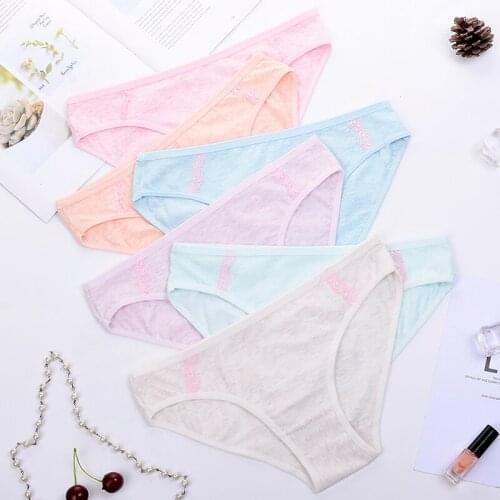 High Quality Underwear Womens Cotton Panties Candy Color Female Briefs Soft Low-Waist Solid Ladies Underwear