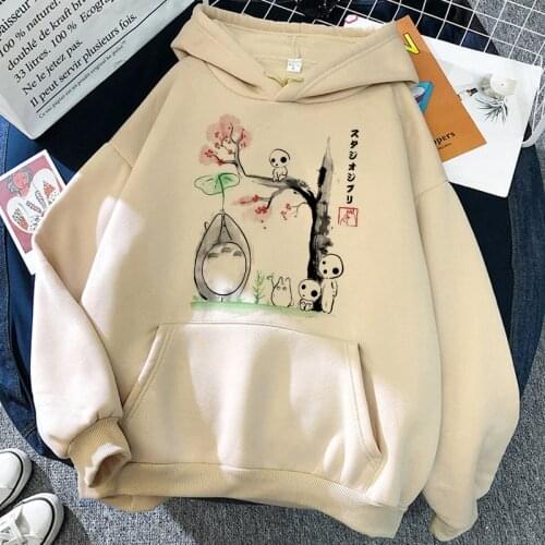 Japanese Anime Funny Cartoon Hoodies Women Ullzang Cute Anime Graphic Sweatshirt Spirited Away Tops Hoody Female