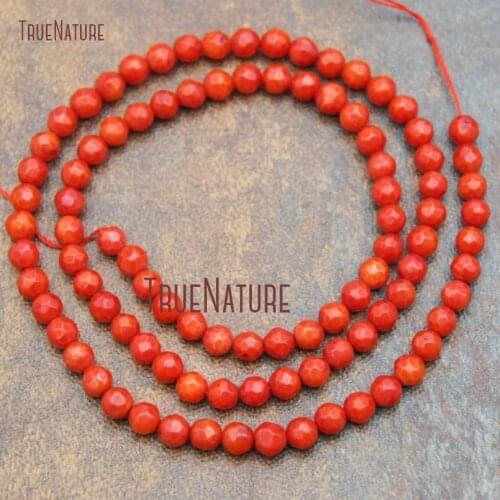 10Strand Faceted Ball Bead Loose Beads Red Junceella Fragilis Beads Clearance 4mm BE15292