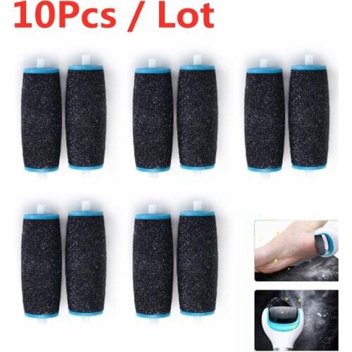 10pc Blue black Replacements Roller Heads For Pro Pedicure Foot Care Tool Scholls Feet Electronic Foot File Rollers Skin Remover