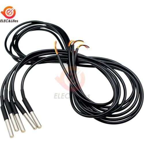 10PCS/lot DS18B20 18B20 Stainless steel package Waterproof Probe Temperature Sensor DS18S20 1M 2M 2.5M 3M