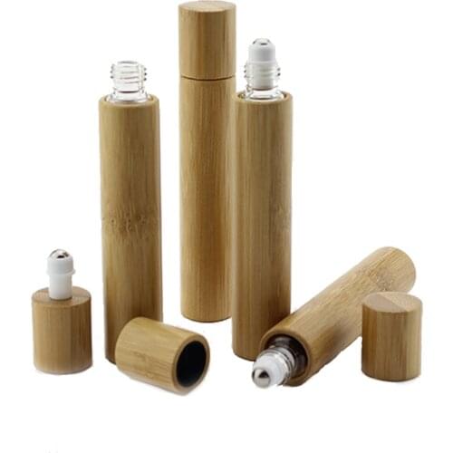 15ml 10ml 8ml Bamboo Roll on Bottle Wooden Essential Oil Bottles Travel Bottle Empty Cosmetic Containers 10pcs/lot P237