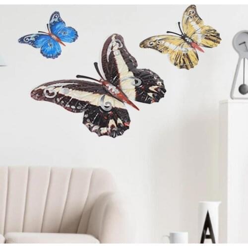 2021 Butterfly Metal Ornament Beautiful Decorative Stable Metal Butterfly Wall Decor Art Sculpture Hanging Ornament for Outdoor