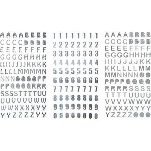 3 Pcs/set UV Epoxy Filling Material DIY Album Hand Account Sticker Alphanumeric Decorative Stickers