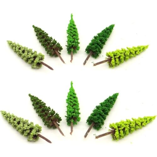 4.3CM green color Railroad Layout Architectural model making materials scale plastic model tree 100PCS