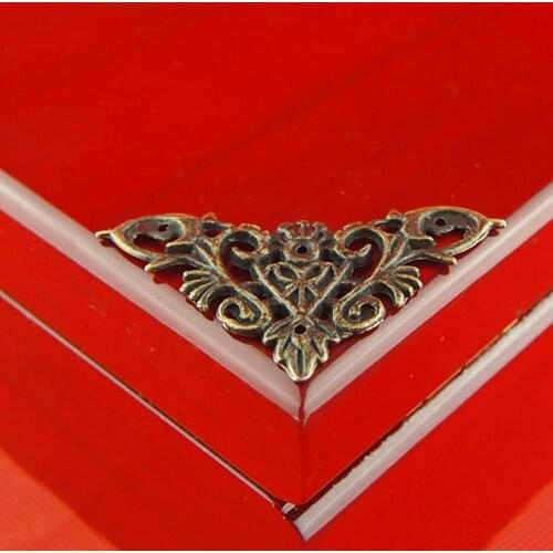 8pcs Archaize Triangle Wrap Angle Chinese Antique Furniture Angle Wrap Metal Bronze Fittings Box Copper Corner Decorations Jewel