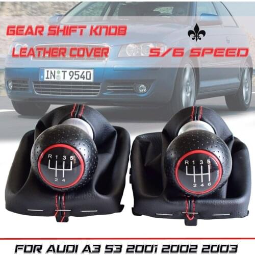 Car Styling Gear Shift Knob Gaiter Boot Cover Collar For Audi A3 S3 2001-2003 5 6 Speed Manual Car Stick Gear Shifter Lever