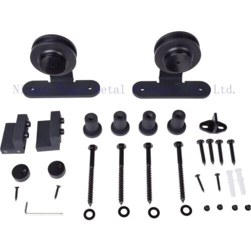 Dimon Hot Sale Black America Style Sliding Wooden Door Hardware DM-SDU 7202 Without Rail