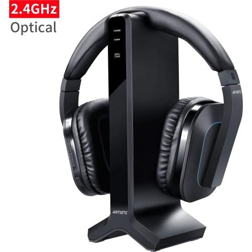 Artiste D1 Wireless TV Headphone 2.4GHz Digital Transmitter Charging Dock Headphone Headset Connection Optical Coaxial RCA