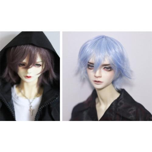 BJD doll simulation hair suitable for 1/31/41/6 Uncle size fashion boy boy daily good hair back warped short white black bad boy