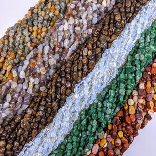 Botswana Agate Opal Moukaite African Jade Ocean Agate 6mm*8mm Natural Stone Tumble Chip Nugget