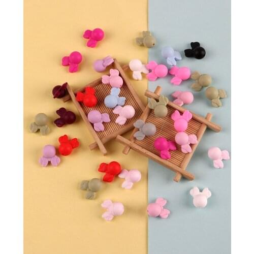 Sunrony 100pcs Baby Teething Beads Food Grade Cartoon Mouse Shape Beads For Necklaces BPA Free Baby Teether Toy Nursing