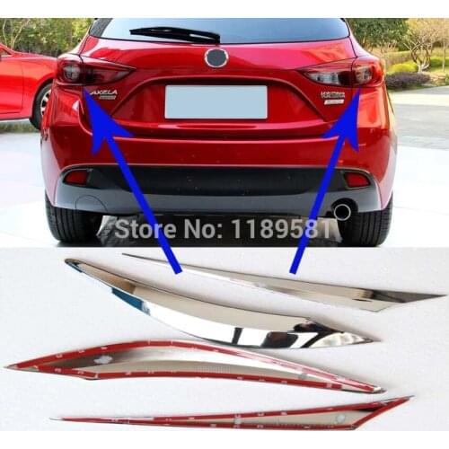For Mazda 3 M3 Axela hatchback(5DR) 2014 2015 2016 ABS Chrome Tail Light Rear Back Frame Lamp Trim molding