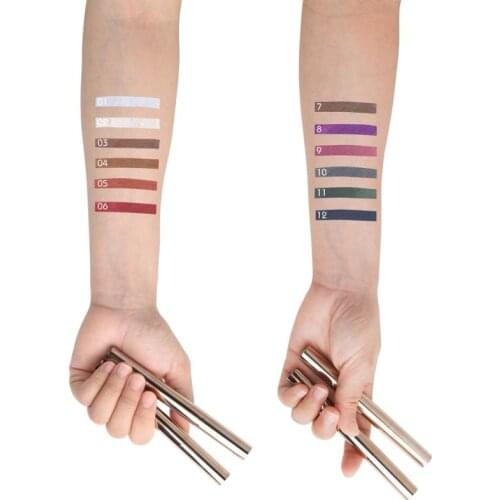 12 Color Double Head Color Pearlescent Lying Silkworm Eye Shadow Pen Shiny Long-Lasting Waterproof Non-Smudge Eye Shadow TSLM1