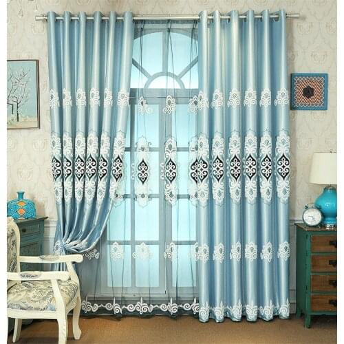 European Embroidery Floral Style Luxury Blackout Curtain Water Soluble Special Pattern for Living Room Bedroom Window Decoration