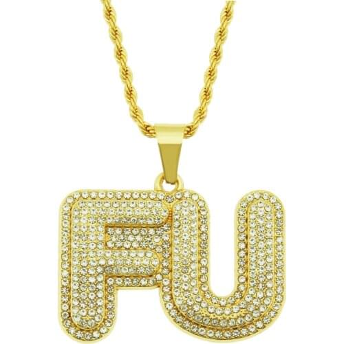 2021 2020European And American Hip Hop Trendsetter Street Personality Pendant Jewelry Mens Exaggerated Inlaid English Letter