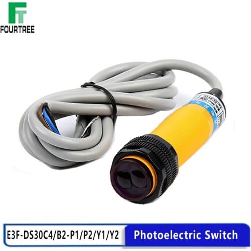 Photoelectric Switch Diffuse Reflection Infrared Sensor Proximity Switch E3F-DS30C4/B2/P1/P2/Y1/Y2 NPN PNP NO NC Distance 7-30cm