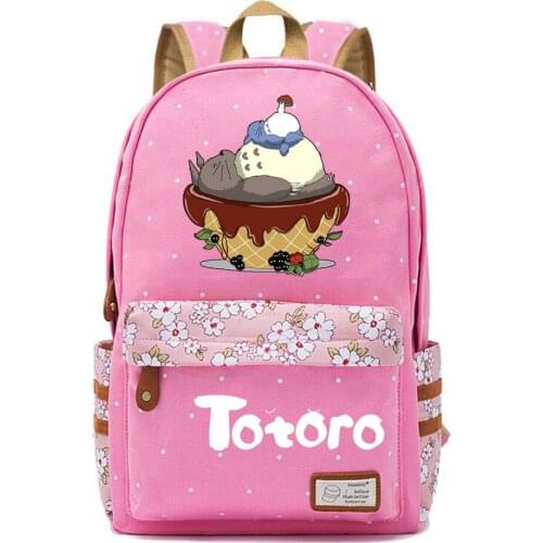 Anime My Neighbor Totoro Canvas Backpack Casual Schoolbag High Quality Teenger Packsack Mochila Unisex Student Travel Laptop Bag