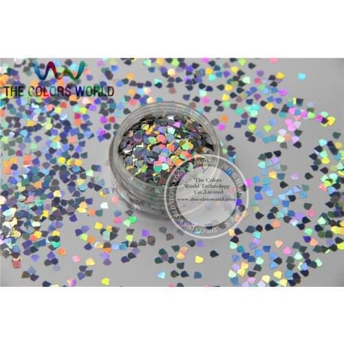 LJ-0 Jewel Shapes Glitter Size 3 mm laser holographic silver color diamond paillette for Nail Art and DIY supplies1pack=50g