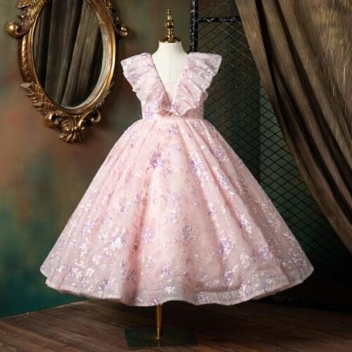2021 new girl dress temperament show childrens piano performance dress wedding childrens birthday party dress