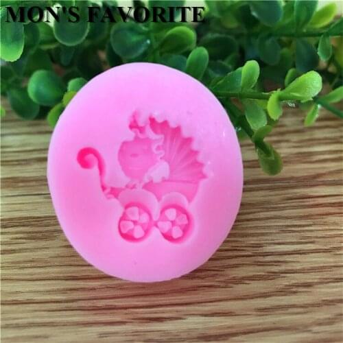 New Arrival Silicone 3D Baby Carriage Mold Fondant Cake Decorating Tools, Silicone Soap Mold, Cooking Tools D060