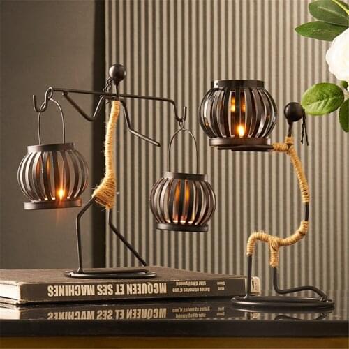 Personality Creative Wrought Iron Candle Holder Restaurant Table Decoration Home Decoration Bar Decoration Small Ornaments