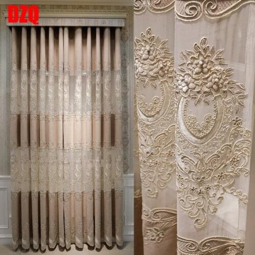 Europe Top luxury villa curtains for bedroom living room hotel apartment windows