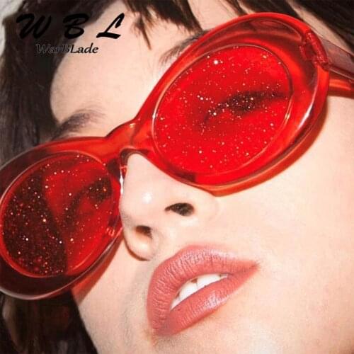 WarBLade Women Sunglasses 2019 Vintage Oval Glasses Glitter Lenses Eyewear for Men Brand Designer Candy Sunglass New